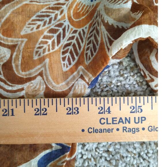 Halogen Sheer Chiffon Button-Up Blouse Watercolor Abstract Print Size M - Picture 4 of 7